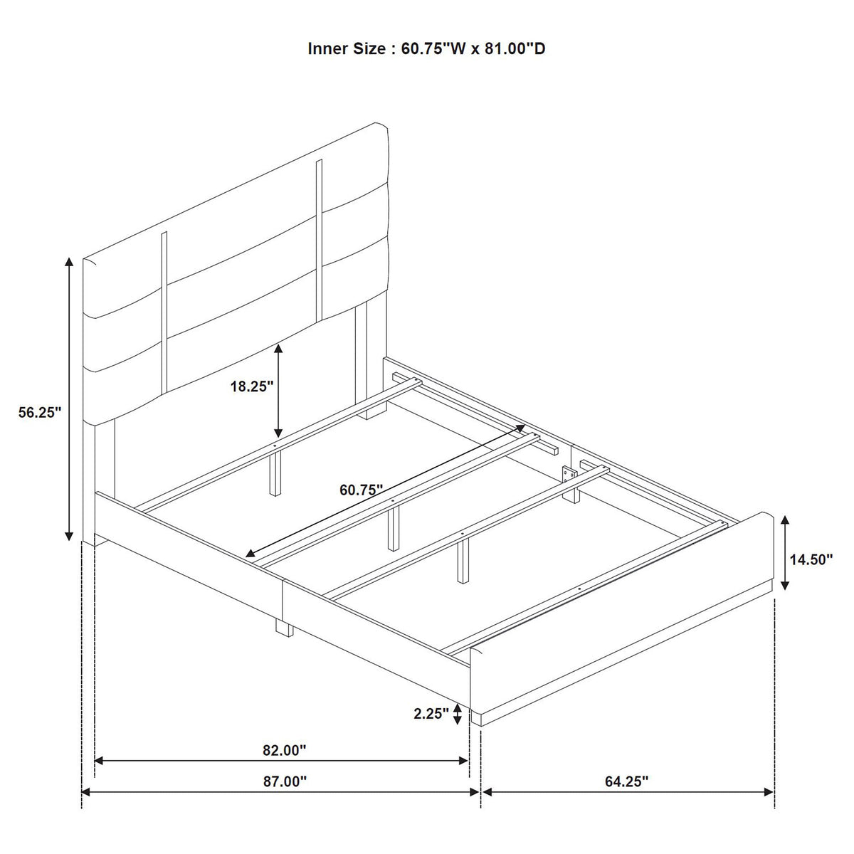 Ines 52-inch Fabric Upholstered Panel Bed