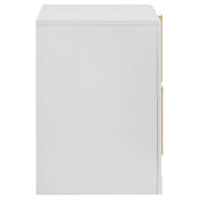 Ines 2-drawer Nightstand Bedside Table White High Gloss