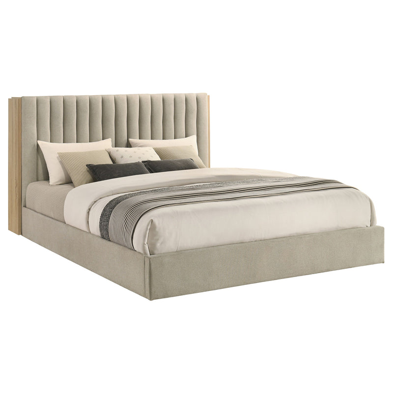 Arielle Bookcase Panel Storage Bed Light Oak