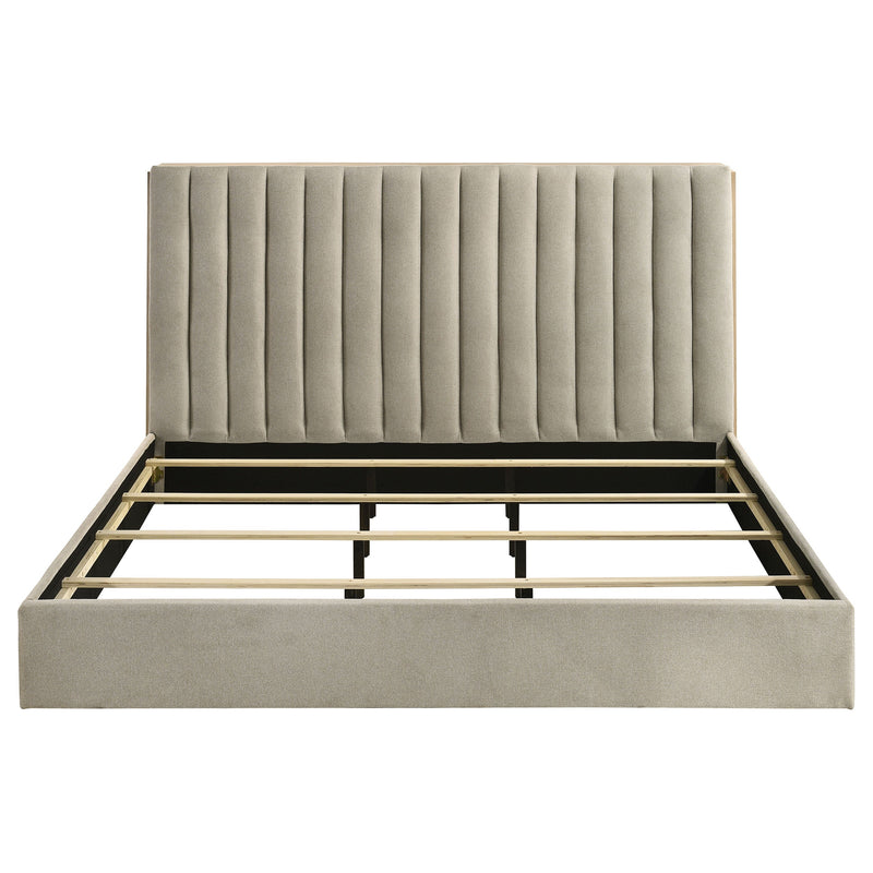 Arielle Bookcase Panel Storage Bed Light Oak