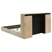 Arielle Bookcase Panel Storage Bed Light Oak