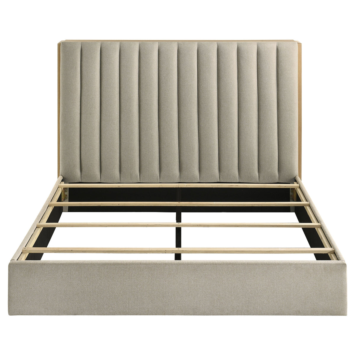 Arielle Bookcase Panel Storage Bed Light Oak