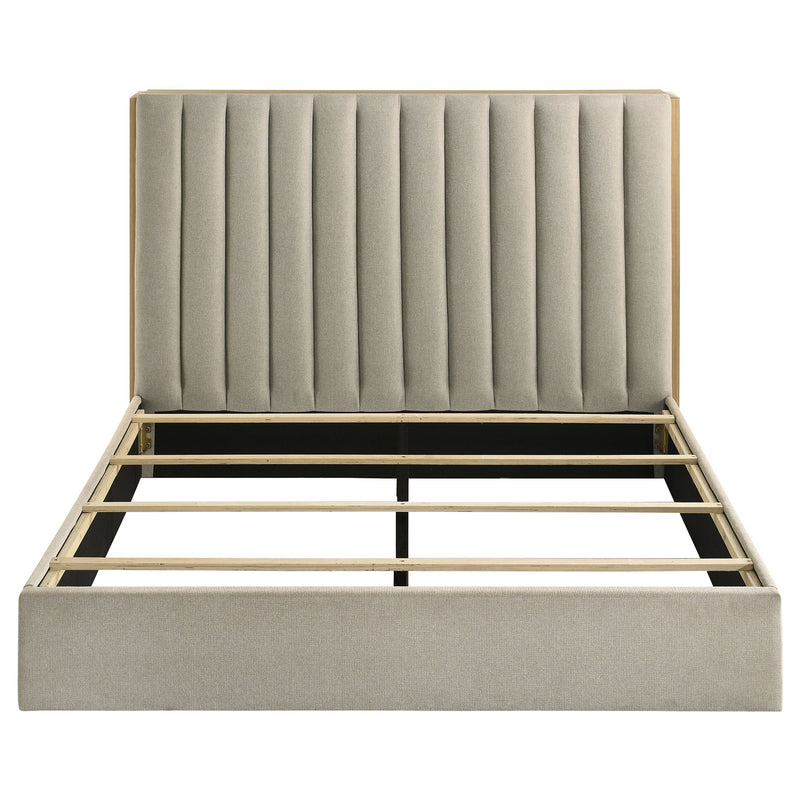 Arielle Bookcase Panel Storage Bed Light Oak