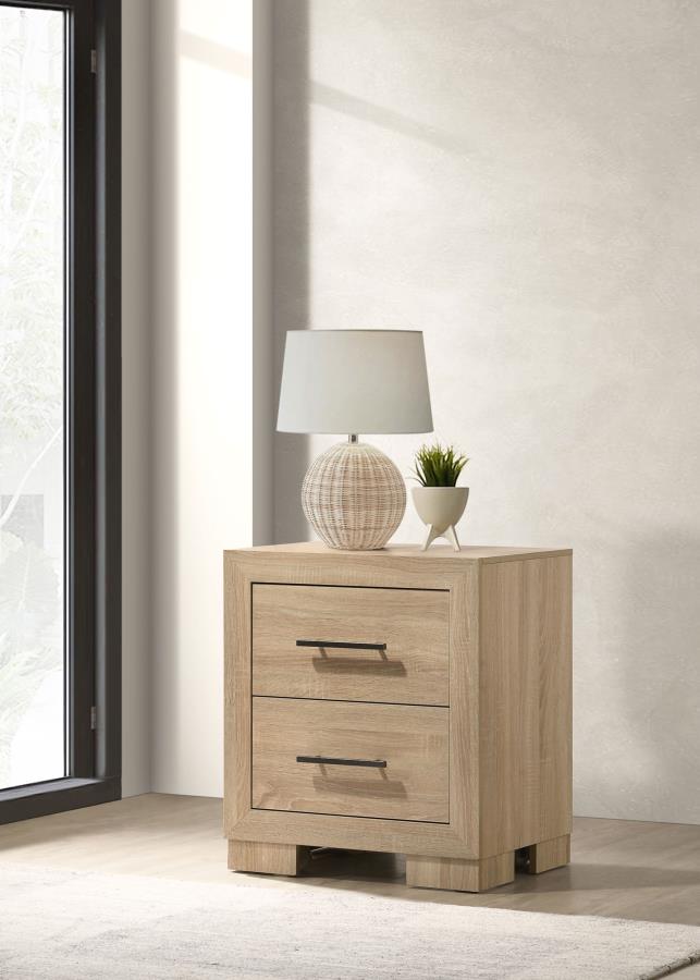 Arielle 2-drawer Bedroom Nightstand with Casters Light Oak Default Title