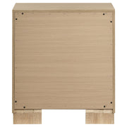 Arielle 2-drawer Bedroom Nightstand with Casters Light Oak