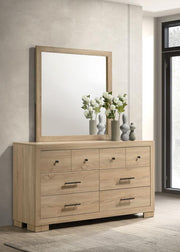Arielle 6-drawer Bedroom Dresser with Mirror Light Oak Default Title
