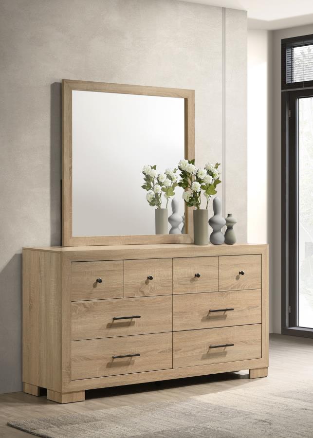 Arielle 6-drawer Bedroom Dresser with Mirror Light Oak Default Title