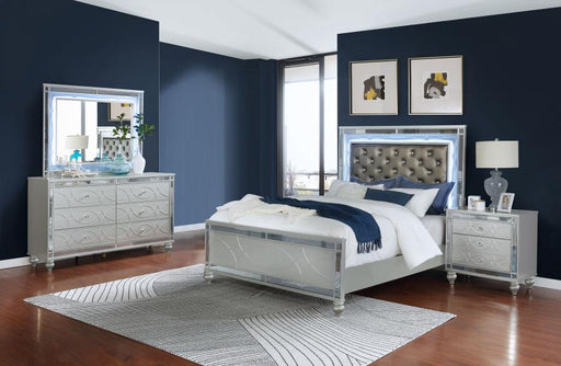 Gunnison Bedroom Set Silver Metallic Eastern King 4-piece