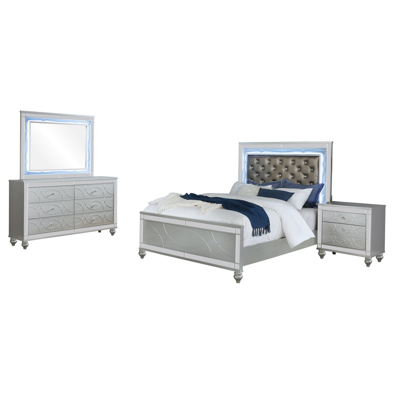 Gunnison Bedroom Set Silver Metallic