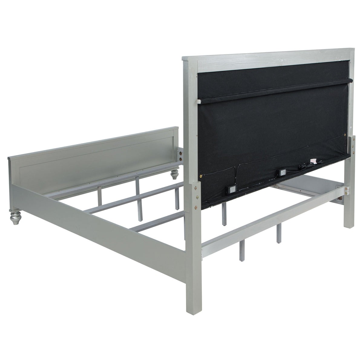 Gunnison Wood LED Panel Bed Silver Metallic