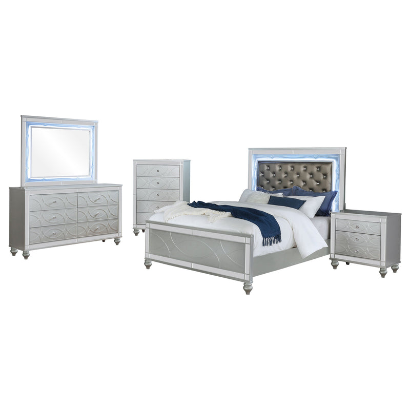 Gunnison Bedroom Set Silver Metallic