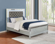 Gunnison Wood LED Panel Bed Silver Metallic