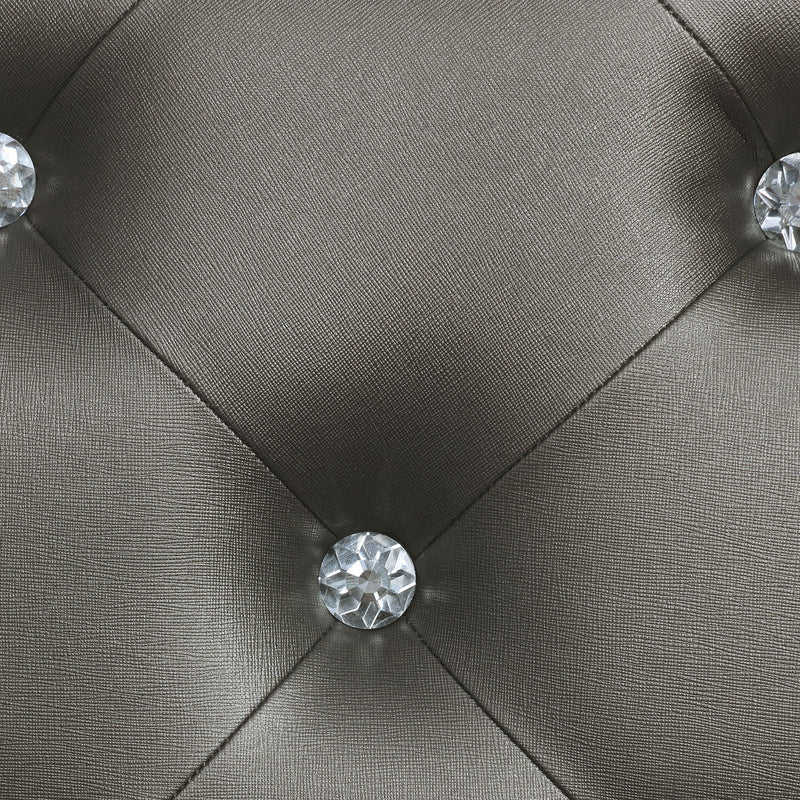 Gunnison Wood LED Panel Bed Silver Metallic
