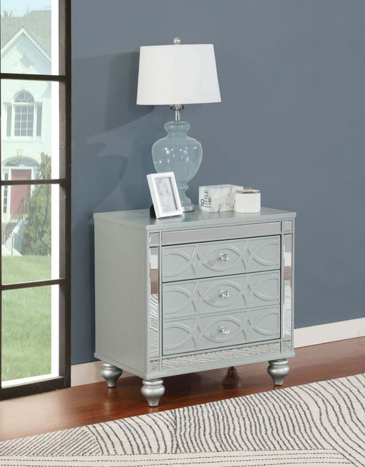 Gunnison 2-drawer Nightstand Silver Metallic Default Title