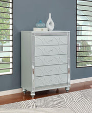 Gunnison 5-drawer Bedroom Chest Silver Metallic Default Title