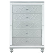 Gunnison 5-drawer Bedroom Chest Silver Metallic