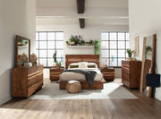 Winslow Wood Panel Bed Smokey Walnut and Coffee Bean