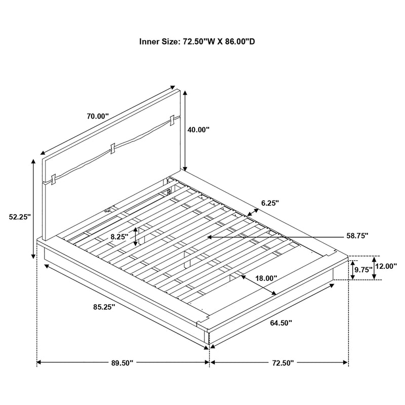 Winslow Wood Panel Bed Smokey Walnut and Coffee Bean