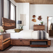 Winslow Wood Storage Panel Bed Smokey Walnut Queen