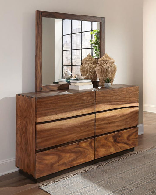 Winslow 6-drawer Dresser with Mirror Smokey Walnut Default Title