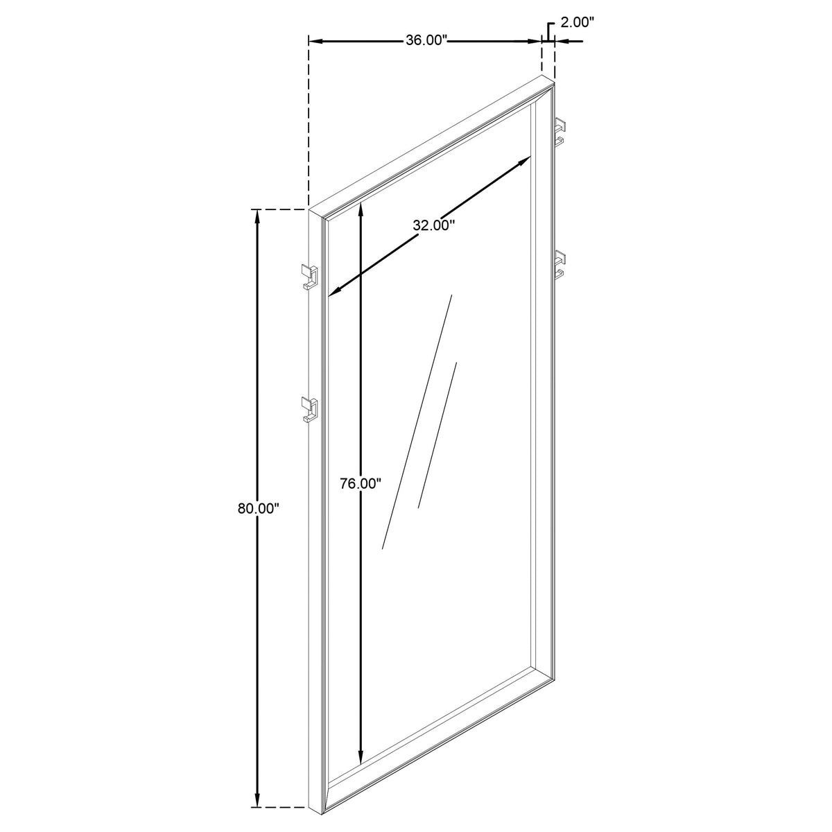 Durango 80-inch Standing Floor Mirror