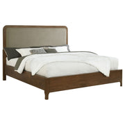 Maderia 57-inch Upholstered Panel Bed Walnut