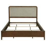 Maderia 57-inch Upholstered Panel Bed Walnut