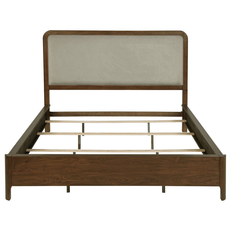 Maderia 57-inch Upholstered Panel Bed Walnut