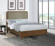 Maderia 57-inch Upholstered Panel Bed Walnut Queen
