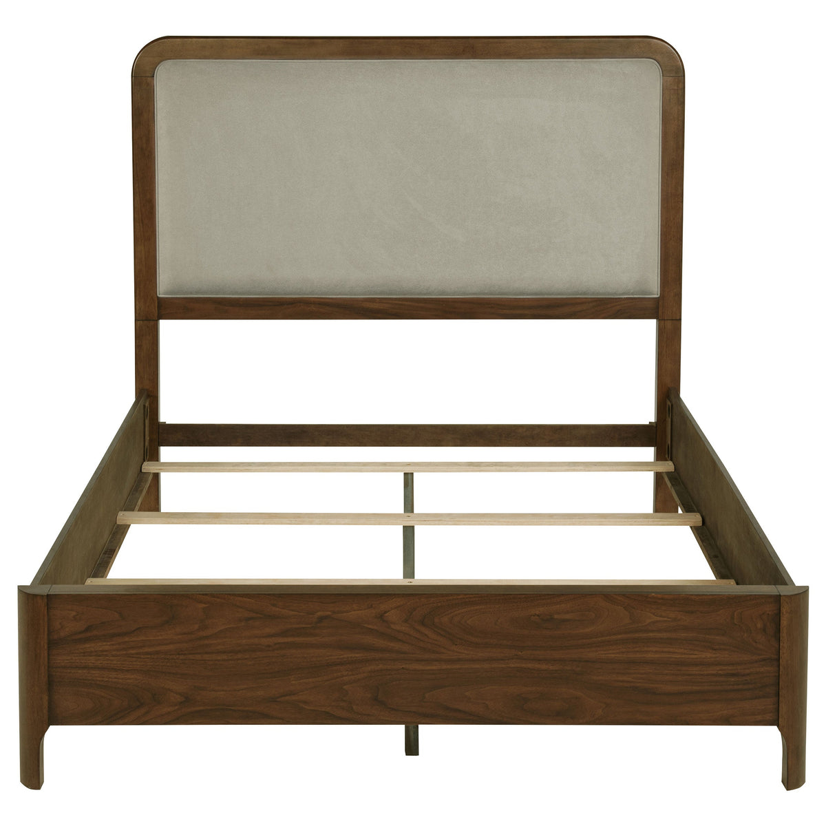 Maderia 57-inch Upholstered Panel Bed Walnut