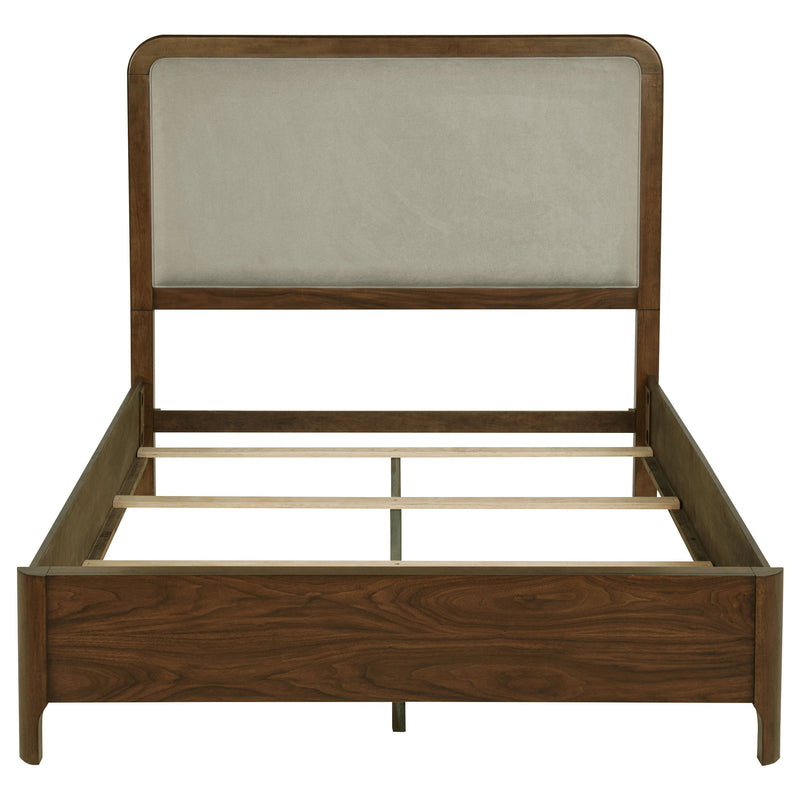 Maderia 57-inch Upholstered Panel Bed Walnut