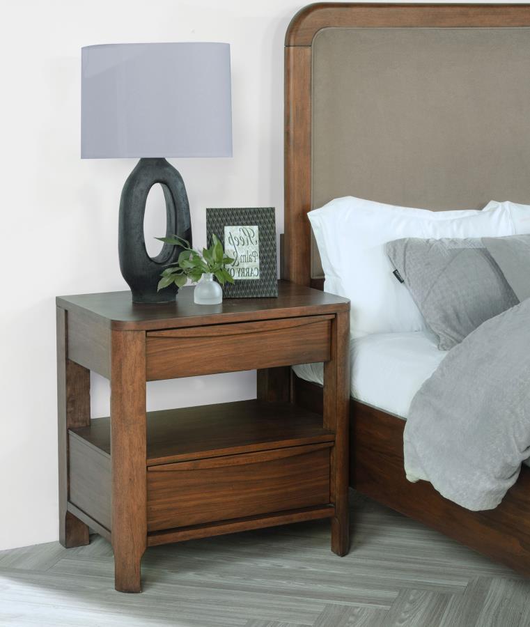 Maderia 2-drawer Nightstand Bedside Table Walnut Default Title