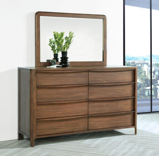 Maderia 8-drawer Dresser and Mirror Walnut Default Title