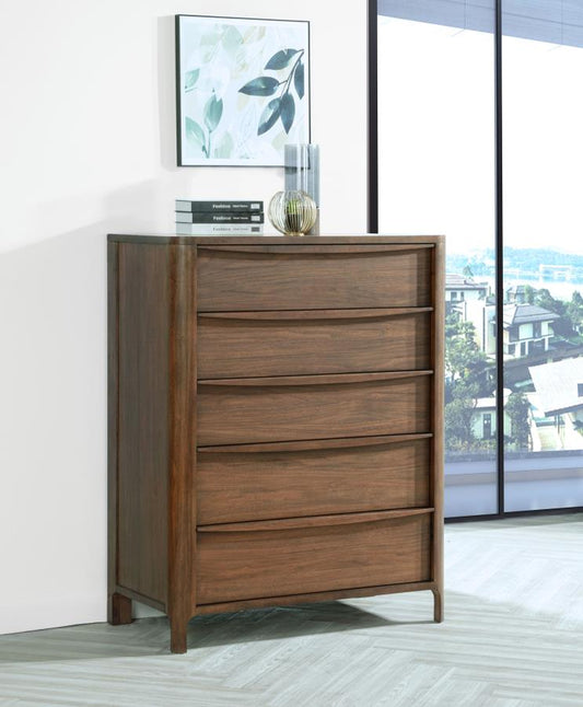 Maderia 5-drawer Chest of Drawers Walnut Default Title