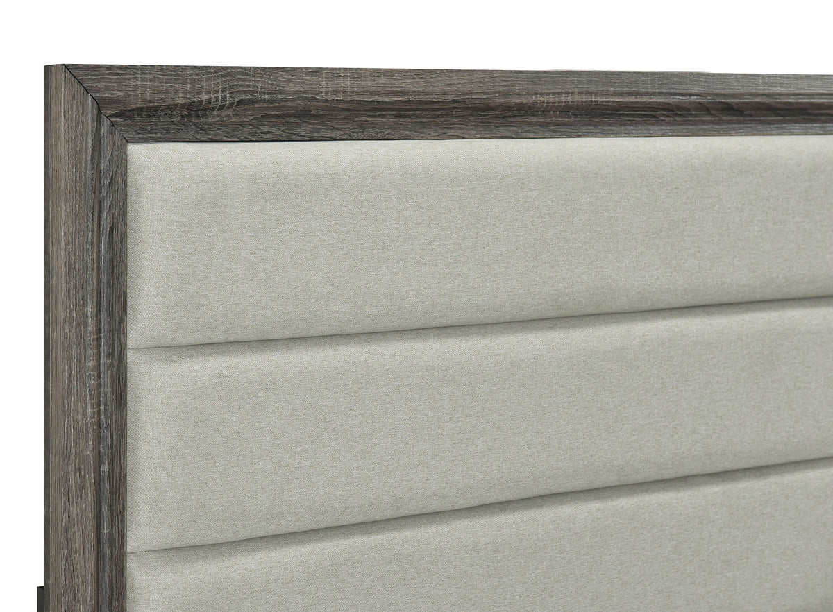 Wright 52-inch Upholstered Bed Brown Oak