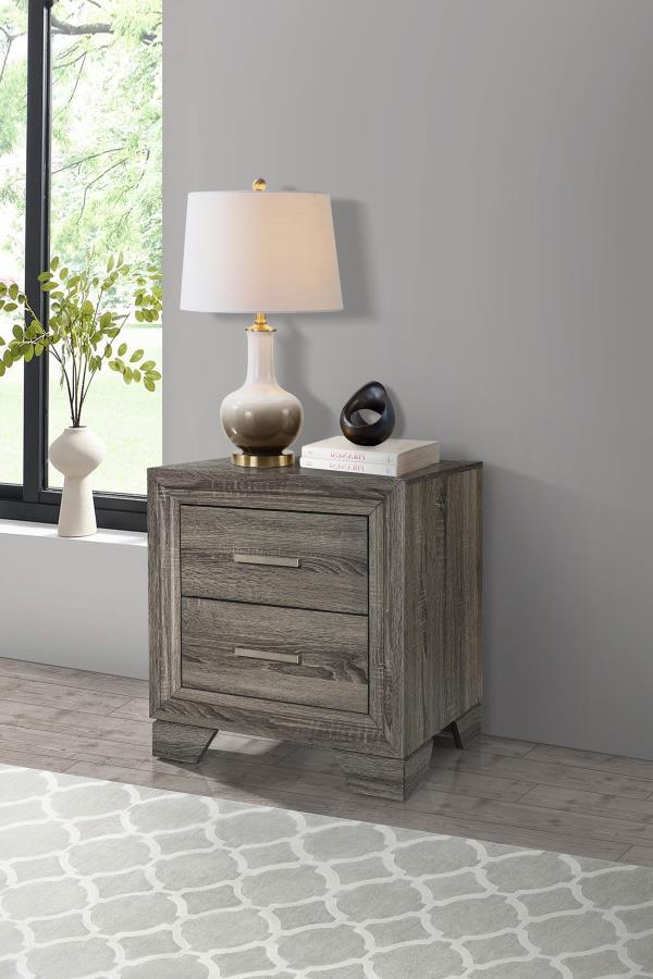 Wright 2-drawer Nightstand Bedside Table Brown Oak Default Title