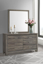 Wright 6-drawer Dresser and Mirror Brown Oak Default Title