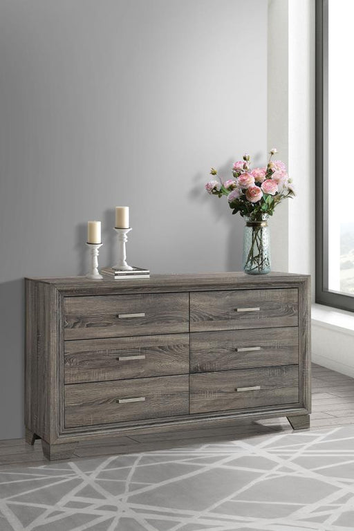 Wright 6-drawer Dresser Cabinet Brown Oak Default Title