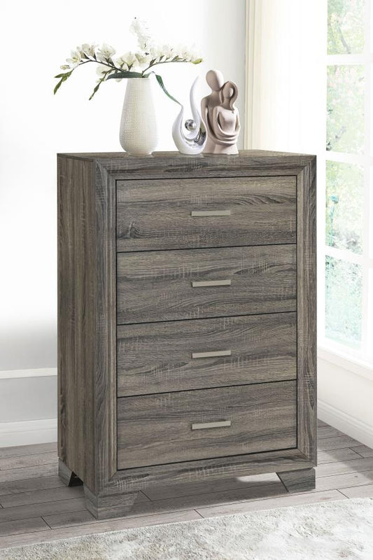 Wright 4-drawer Chest of Drawers Brown Oak Default Title