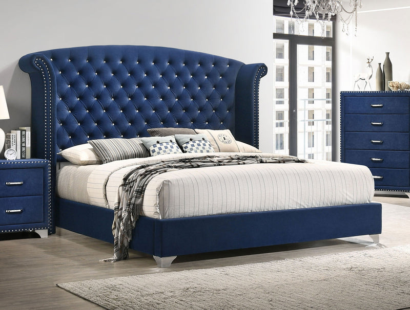 Melody Upholstered Wingback Bed