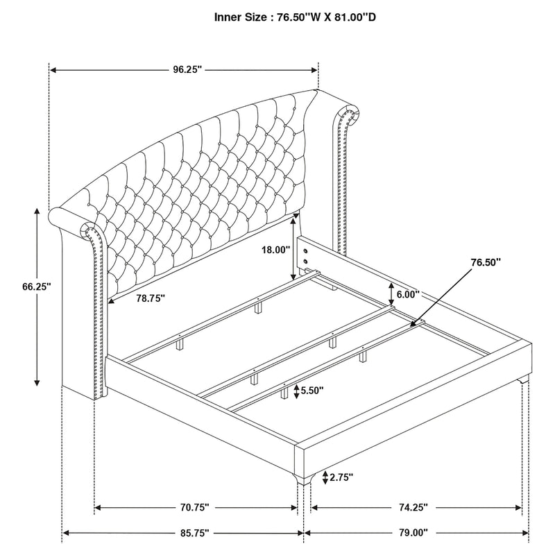 Melody Upholstered Wingback Bed
