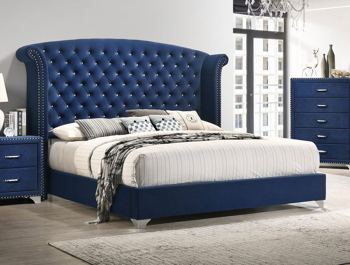 Melody Upholstered Wingback Bed
