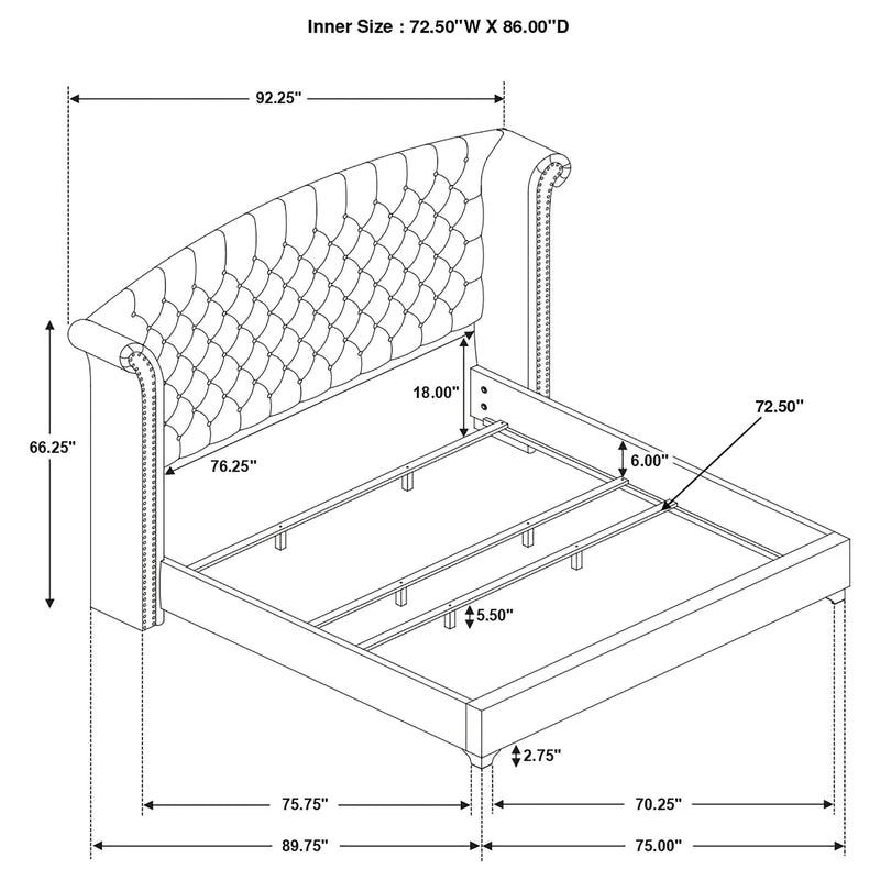 Melody Upholstered Wingback Bed