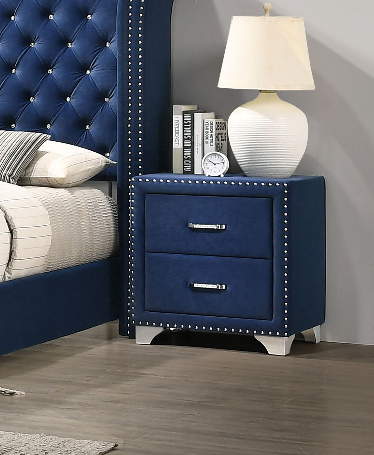 Melody Upholstered 2-drawer Nightstand