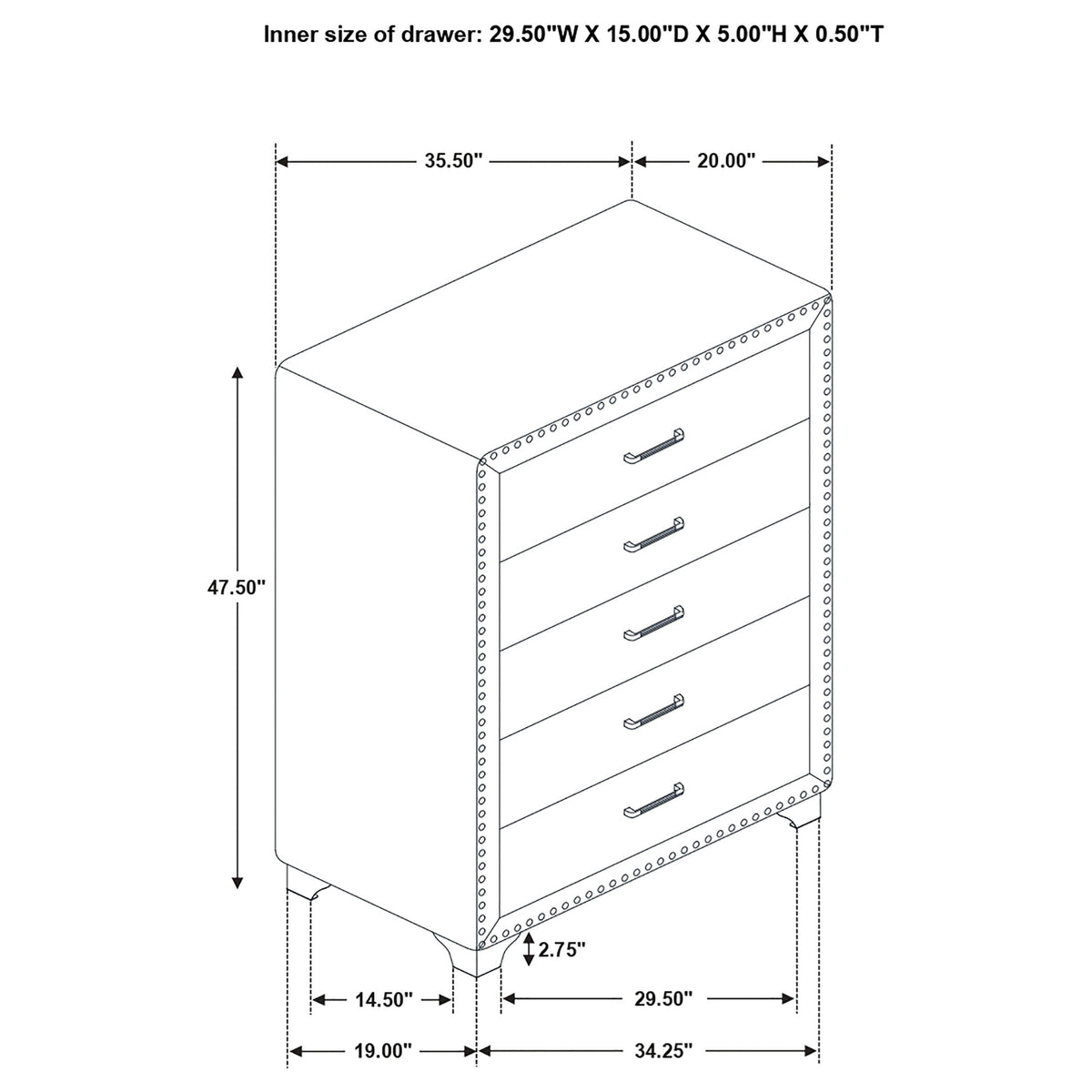 Melody 5-drawer Bedroom Chest