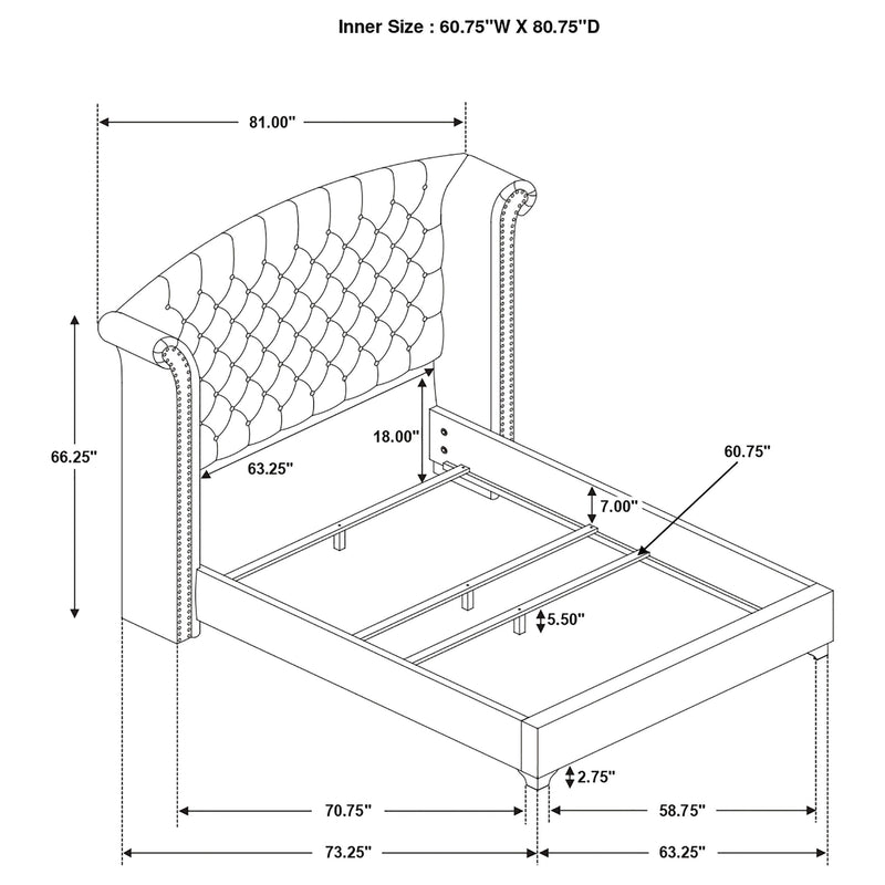 Melody Upholstered Wingback Bed