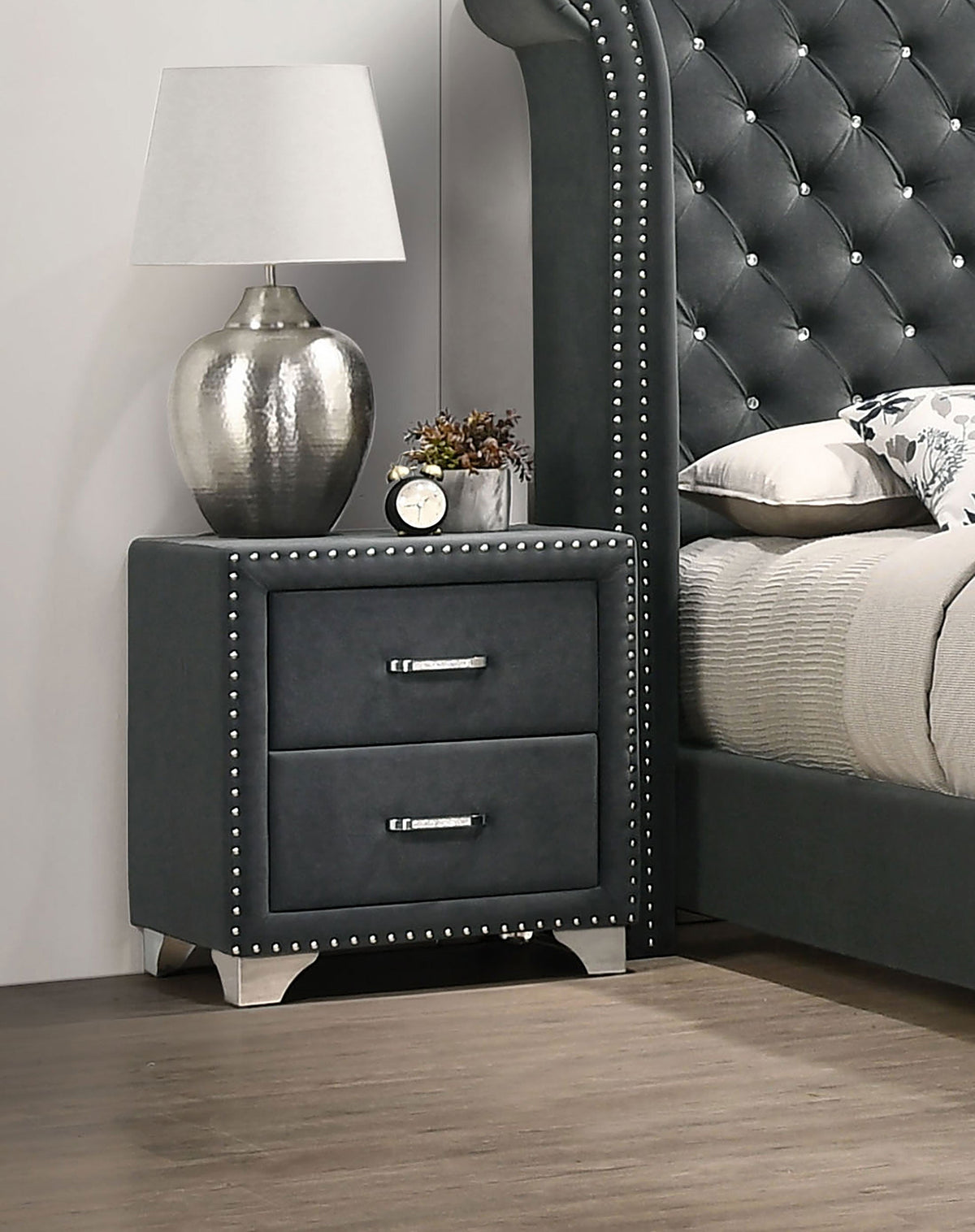 Melody Upholstered 2-drawer Nightstand