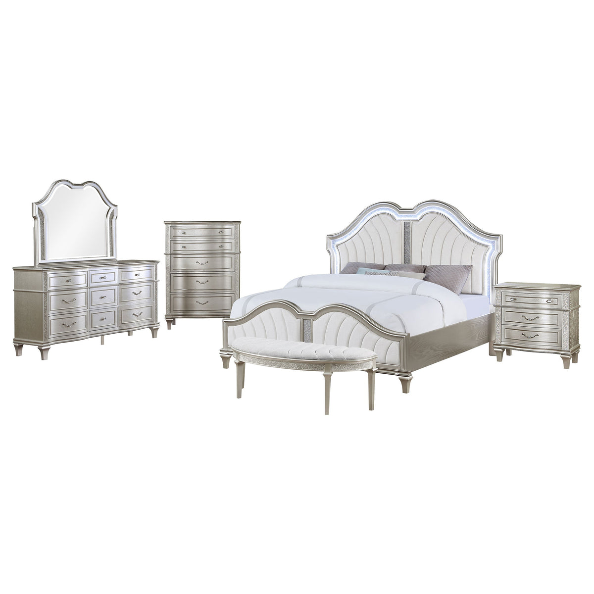 Evangeline Bedroom Set Silver Oak