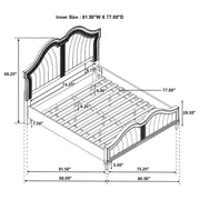 Evangeline Wood LED Panel Bed Silver Oak