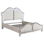 Evangeline Wood LED Panel Bed Silver Oak